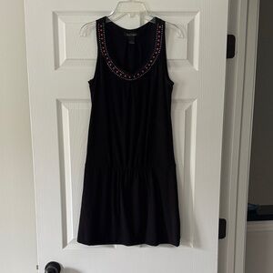 White House Black Market Black Dress with Pink Embellishments